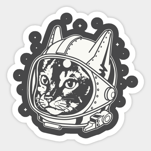 Astronaut Cat Sticker by Beavergeek